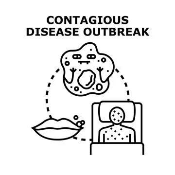 Contagious disease outbreak developing concept vector Stock Illustration