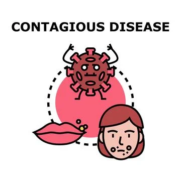 Contagious illness spreading concept harming human health Stock Illustration