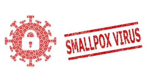 Contagious Lockdown Mosaic of Contagious Lockdown Icons and Textured Smallpox Stockillustratie