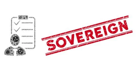 Contagious Mosaic Manager Check List Icon and Textured Sovereign Stamp with Illustrazione stock