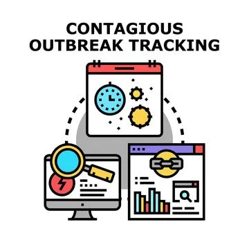 Contagious outbreak tracking system management and control イラスト素材