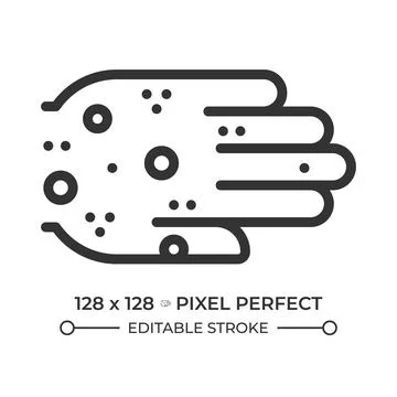 Contagious skin rash outbreak pixel perfect simple line icon Stock Illustration