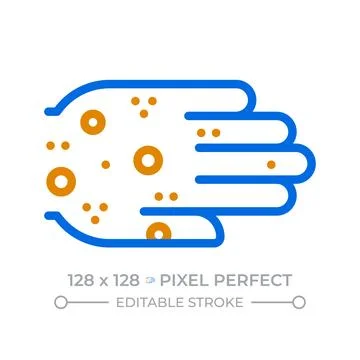 Contagious skin rash outbreak pixel perfect duotone line icon Stock Illustration