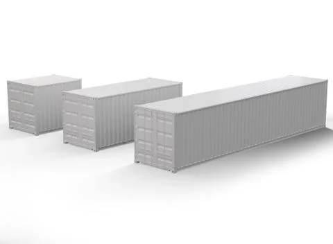 Container 3D Rendering Stock Illustration