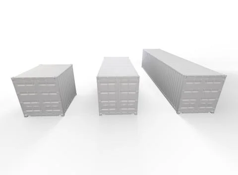 Container 3D Rendering Stock Illustration