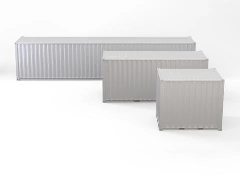 Container 3D Rendering Stock Illustration