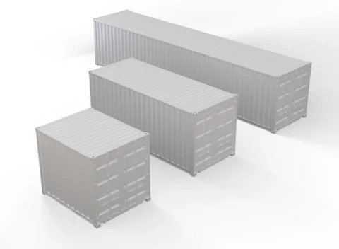 Container 3D Rendering Stock Illustration