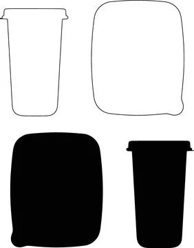Container and lid vector set Stock Illustration