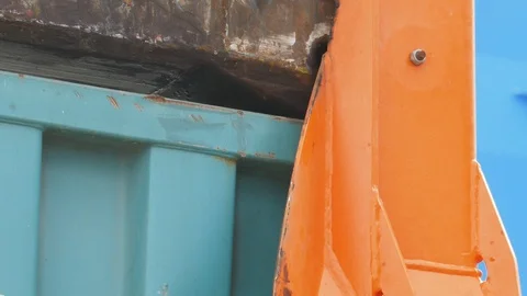 Container and spreader close-up 4k intro video for business Stock Footage 89789053