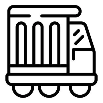 Container auto load icon outline vector. Transport tipper Ilustración de archivo