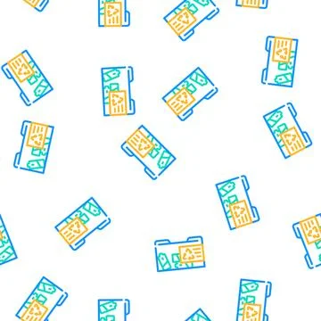 Container with batteries vector seamless pattern Illustrazione stock