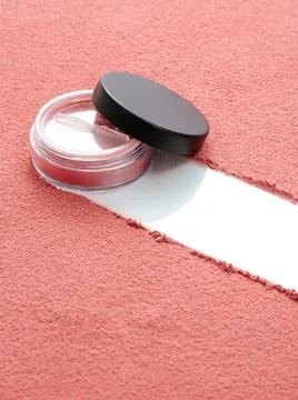 A container with blush for makeup. blush for the face. Stock Photos