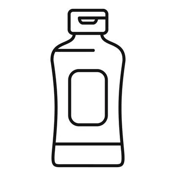 Container bottle for sauce or condiment line art Stock Illustration