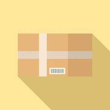 Container box icon flat . Delivery package 库存插图