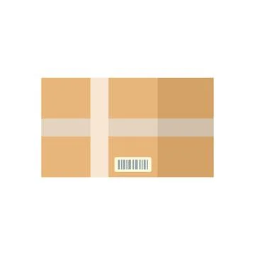 Container box icon flat vector. Delivery package Illustrazione stock