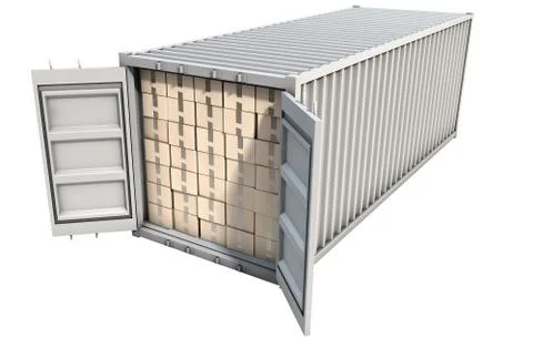 Container With Boxes Stock Illustration