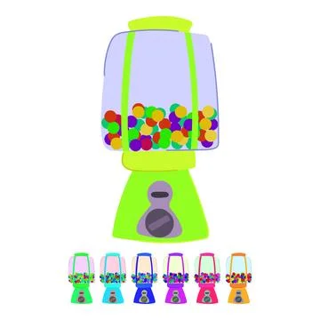 Container bubblegum machine vector cartoon graphic Stock Illustration