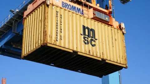 Container Cargo freight 4k intro video for business Stock-Footage 104509632