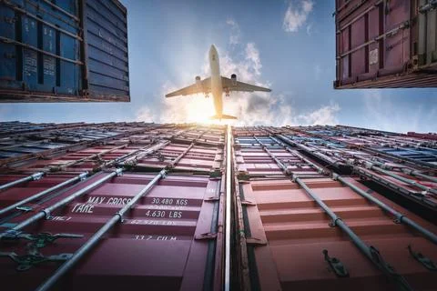 Container Cargo Port Ship Yard Storage Handling of Logistic Transportation In Stock Photos