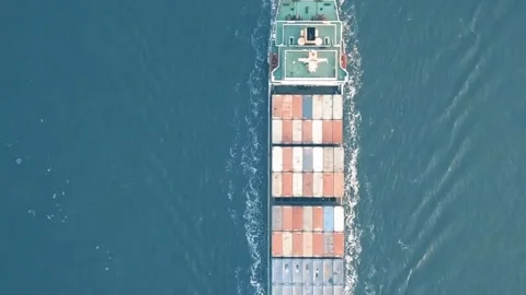 Container cargo ship business import export logistic shipping or transportation 스톡 동영상 336445817