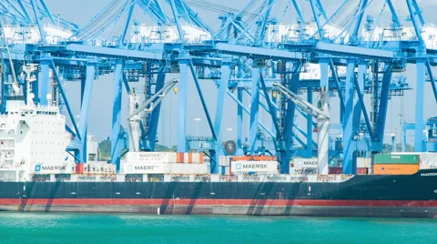 Container Cargo Ship Close-up in Port of Colon Panama Stock Footage 61106483