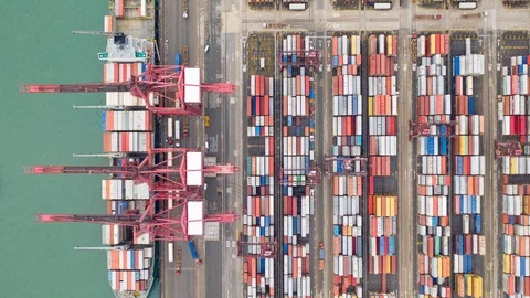 Container cargo ship in export and import business and logistics international  Stock Footage 114428615