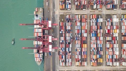 Container cargo ship in export and import business and logistics international Video stock 114428617