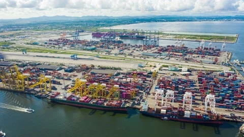 Container cargo ship in export and import business and logistics international Video stock 136155333