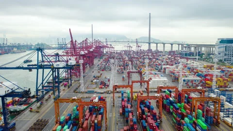 Container cargo ship in export and import business Video stock 139969381