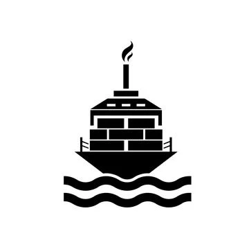 Container cargo ship icon vector illustration design template Stock Illustration