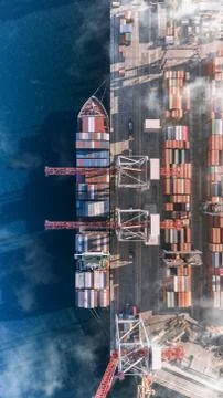 Container cargo ship in import export business logistic, Freight transportation Stock Photos