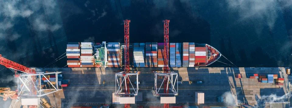 Container cargo ship in import export business logistic, Freight transportation Stock Photos