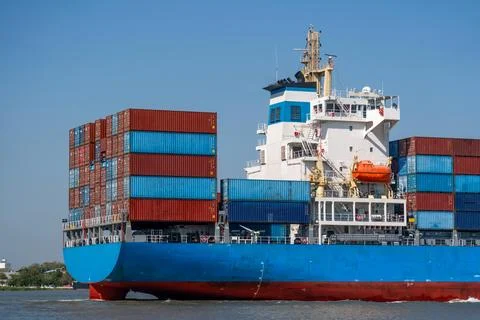 Container cargo ship, import export commerce business trade logistic and tr.. Fotos Stock