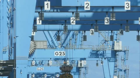 Container cargo ship loading 4k intro outro for business Stock Footage 140713426