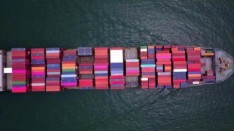 Container cargo ship. shipping sea industry freight transport concept global Stock Footage 336445537