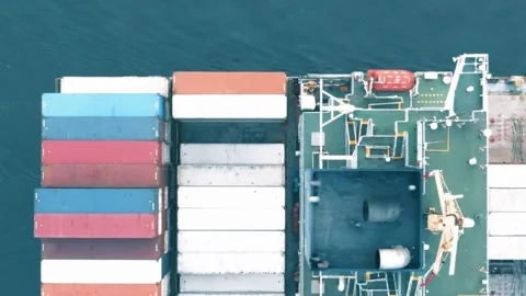 Container cargo ship. shipping sea industry freight transport concept global Vídeos de archivo 336445863