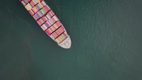 Container cargo ship. shipping sea industry freight transport concept global Video stock 336445914