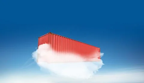 Container in cloud a software infrastructure concept Stock Photos