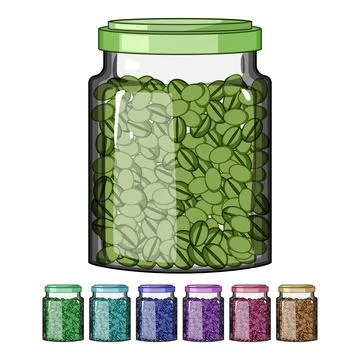 Container coffee jar cartoon vector graphic Stock Illustration