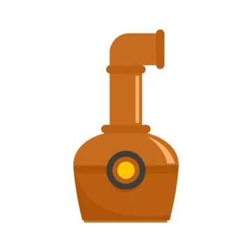 Container of cognac icon, flat style Stock Illustration