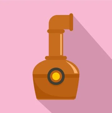 Container of cognac icon, flat style Stock Illustration