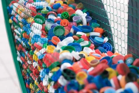 Container for collection of plastic bottle Stock Photos