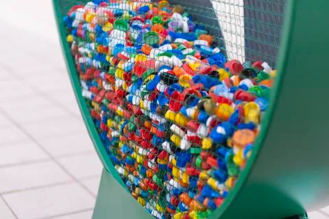 Container for collection of plastic bottle Stock Photos