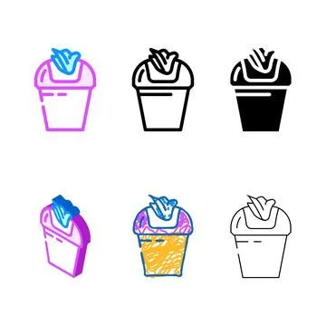 Container concepts for used tissues color icon vector Stock Illustration
