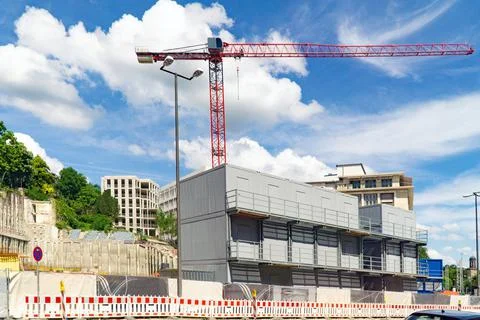 Container on construction site in city Stock Photos