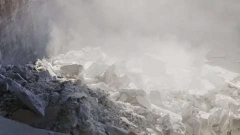 Container for construction waste disposal Video stock 122448021