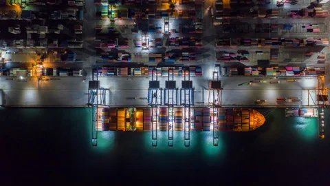 Container , container ship in export and import business and logistics. Stock Footage 130029805