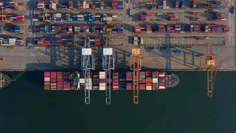 Container , container ship in export and import business and logistics. Stock Footage 130031296