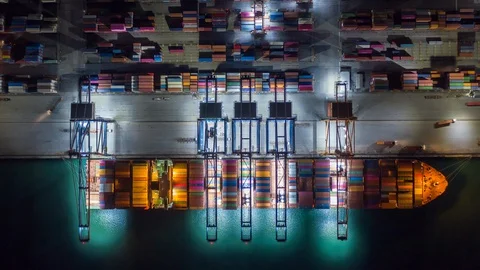 Container , container ship in export and import business and logistics. Stock Footage 130032807