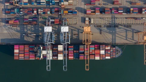 Container , container ship in export and import business and logistics. Stock Footage 130036914